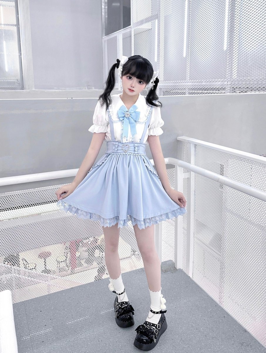 画像16: 【Puppet Bombs】Q2 ハートパールモチーフサス付きスカート (16)