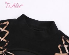画像3: 【ToAlice】C6342レースアップくり抜きトップス【30％OFF】 (3)