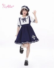 画像3: 【送料無料】C1896 学生風マリンセーラーワンピース《予約受付》 (3)