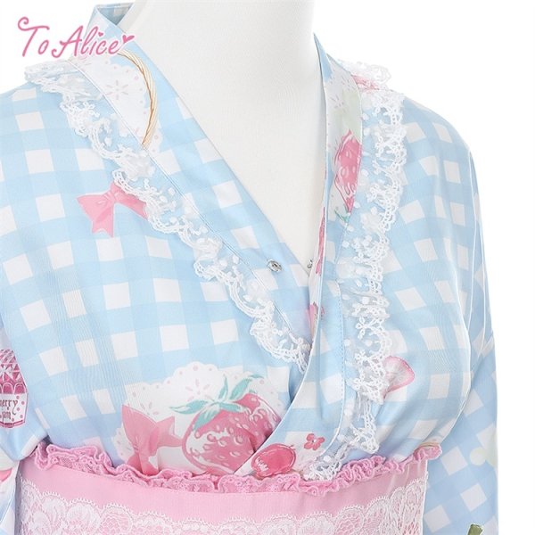 ToAlice】C2167いちごギンガムチェック浴衣セット - To Alice