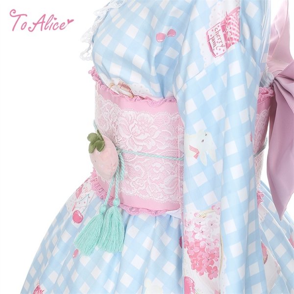 ToAlice】C2167いちごギンガムチェック浴衣セット - To Alice