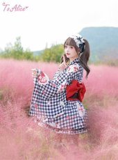 画像18: 【ToAlice】C2167いちごギンガムチェック浴衣セット (18)