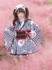 画像16: 【送料無料】C2167いちごギンガムチェック浴衣セット《予約受付》 (16)
