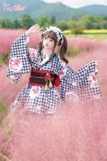画像15: 【送料無料】C2167いちごギンガムチェック浴衣セット《予約受付》 (15)