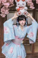 画像8: 【送料無料】C2167いちごギンガムチェック浴衣セット《予約受付》【2次予約】 (8)