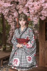 画像17: 【ToAlice】C2167いちごギンガムチェック浴衣セット (17)