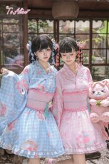 画像20: 【ToAlice】C2167いちごギンガムチェック浴衣セット (20)