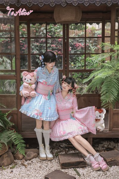 ToAlice】C2167いちごギンガムチェック浴衣セット - To Alice