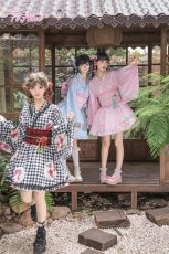 画像33: 【ToAlice】C2167いちごギンガムチェック浴衣セット (33)