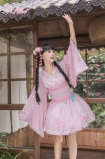 画像13: 【ToAlice】C2167いちごギンガムチェック浴衣セット (13)