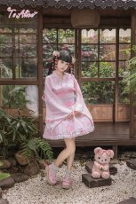 画像14: 【ToAlice】C2167いちごギンガムチェック浴衣セット (14)