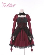 画像1: 【ToAlice】F24ローズクロス小悪魔ワンピース【30％OFF】 (1)