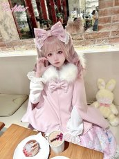 画像16: 【送料無料】C2714ふわふわラビットマントコート（中綿無し）《予約受付》 (16)