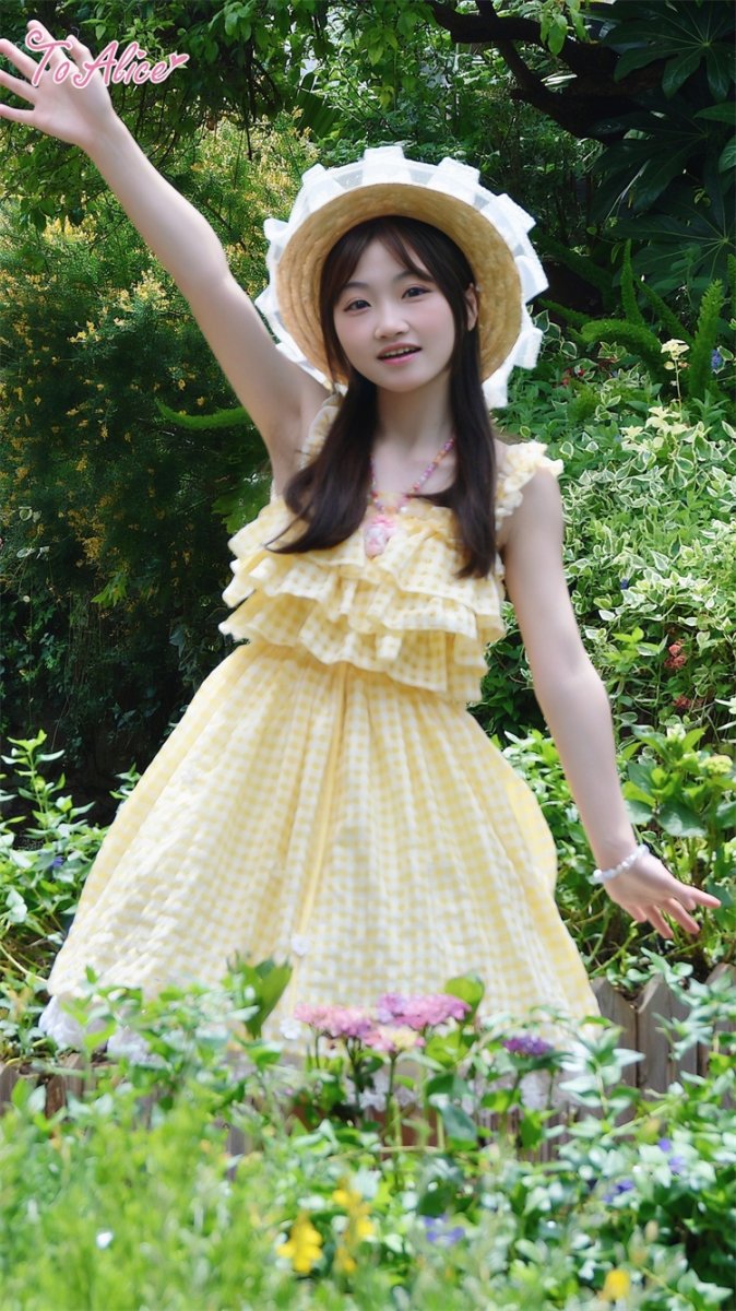 画像35: 【ToAlice】C3174サマーデイジーギンガムチェックジャンパスカート【30%OFF】 (35)