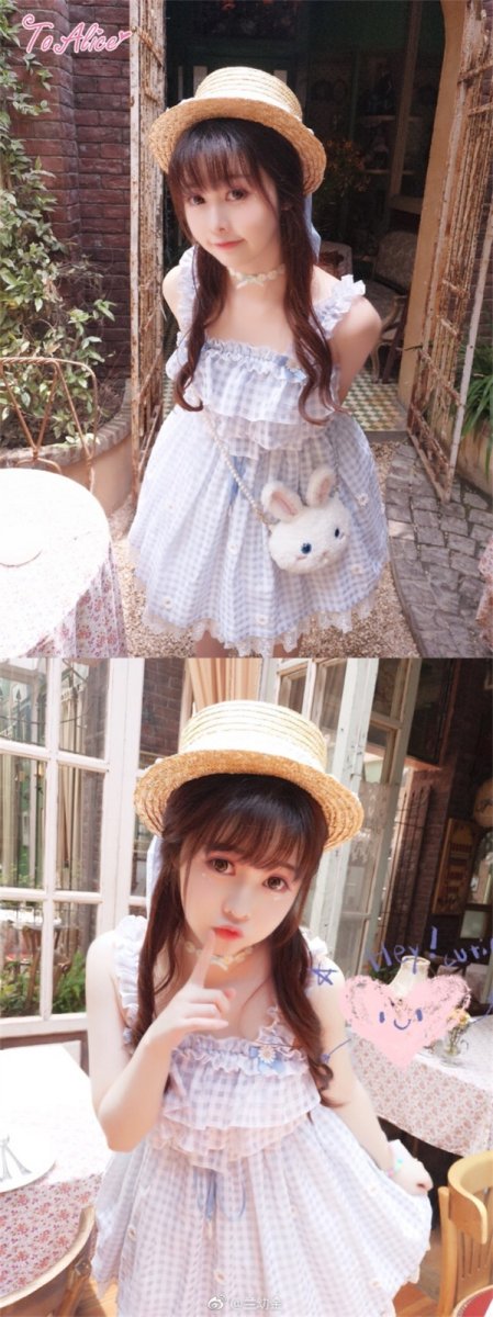 画像13: 【ToAlice】C3174サマーデイジーギンガムチェックジャンパスカート【30%OFF】 (13)