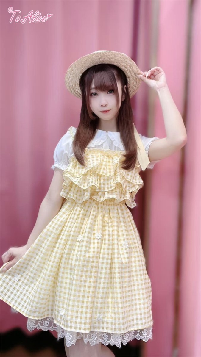 画像41: 【ToAlice】C3174サマーデイジーギンガムチェックジャンパスカート【30%OFF】 (41)