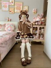 画像14: 【送料無料】C3333くま耳ポンチョ風コート《予約受付》 (14)
