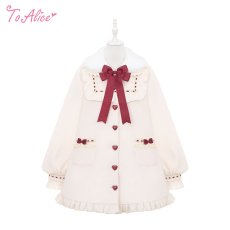 画像1: 【ToAlice】C3551 いちごホイップヨーク切り替えコート (1)