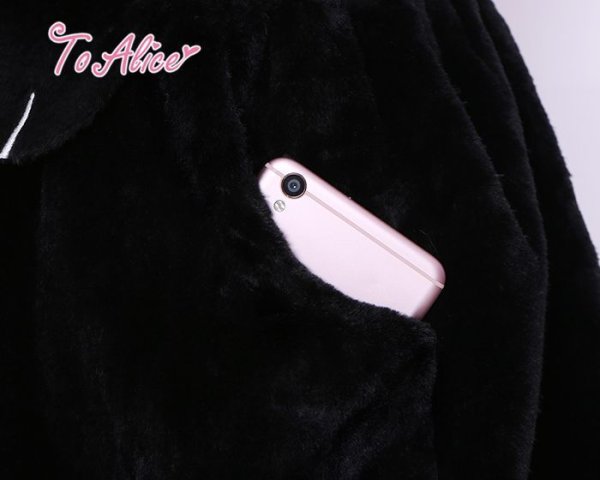 ToAlice】C4573くろいうさぎもこもこサロペット - To Alice