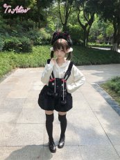 画像21: 【To Alice】C4572くろいうさぎ耳付き裏起毛パーカー (21)