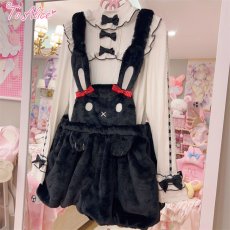 画像6: 【To Alice】C4572くろいうさぎ耳付き裏起毛パーカー (6)