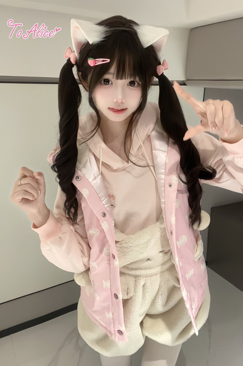 画像12: 【To Alice】C4577ねこちゃんもこもこサロペット (12)