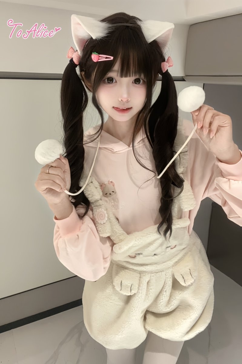 画像13: 【To Alice】C4577ねこちゃんもこもこサロペット (13)