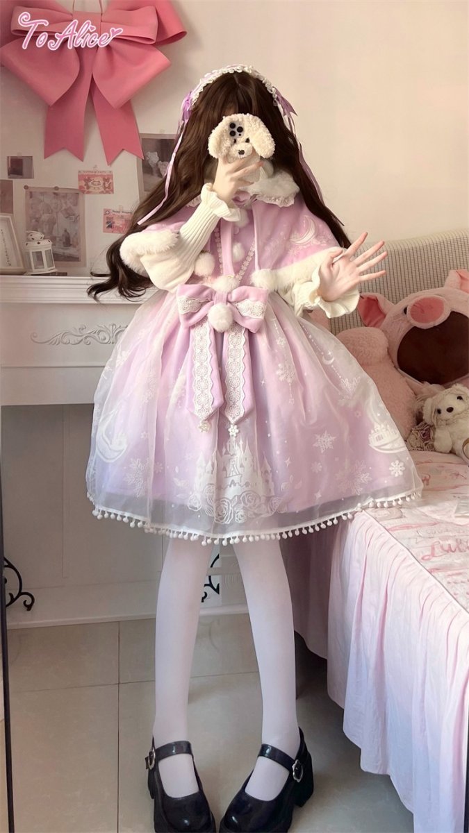 画像33: 【ToAlice】C5063雪の結晶ケープ＆ジャンパースカートセットアップ (33)