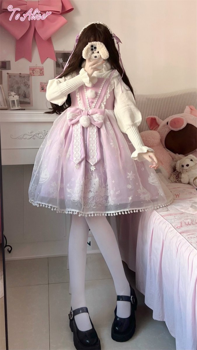 画像32: 【ToAlice】C5063雪の結晶ケープ＆ジャンパースカートセットアップ (32)