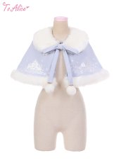 画像1: 【ToAlice】C5064雪の結晶ティペット付きケープ【30%OFF】 (1)