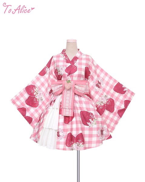 【ToAlice】C5130いちご姫浴衣セット ピンク M ToAlice】C5130いちご姫浴衣セット - To Alice