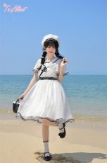 画像27: 【ToAlice】C5512ドットシフォン重ねセーラーワンピース (27)