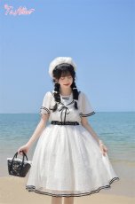 画像30: 【ToAlice】C5512ドットシフォン重ねセーラーワンピース (30)