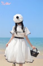 画像31: 【ToAlice】C5512ドットシフォン重ねセーラーワンピース (31)