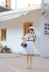 画像10: 【ToAlice】C5512ドットシフォン重ねセーラーワンピース (10)