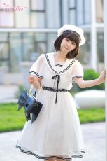 画像12: 【ToAlice】C5512ドットシフォン重ねセーラーワンピース (12)