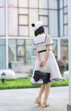 画像15: 【ToAlice】C5512ドットシフォン重ねセーラーワンピース (15)