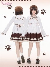 画像8: 【Last one】【ToAlice】アニマル×肉球レースアッププリーツスカート【50％OFF】 (8)