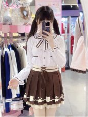 画像11: 【Last one】【ToAlice】アニマル×肉球レースアッププリーツスカート【50％OFF】 (11)