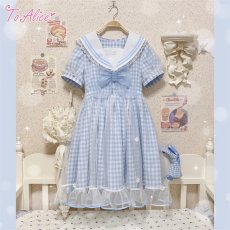 画像17: 【ToAlice】C6166リトルデイジーチェックセーラーワンピース (17)