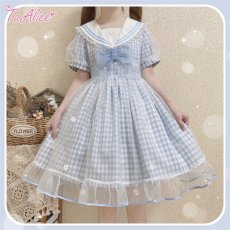 画像22: 【ToAlice】C6166リトルデイジーチェックセーラーワンピース (22)