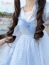 画像25: 【ToAlice】C6166リトルデイジーチェックセーラーワンピース (25)