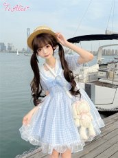 画像26: 【ToAlice】C6166リトルデイジーチェックセーラーワンピース (26)