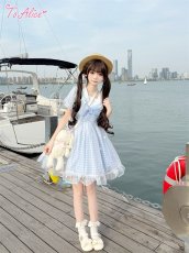 画像27: 【ToAlice】C6166リトルデイジーチェックセーラーワンピース (27)