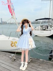 画像28: 【ToAlice】C6166リトルデイジーチェックセーラーワンピース (28)