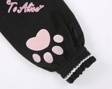 画像3: 【ToAlice】C6431くろねこバルーン耳付きフードアウター (3)