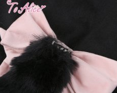 画像7: 【ToAlice】C6431くろねこバルーン耳付きフードアウター (7)