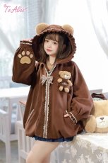 画像4: 【Last one】【ToAlice】C6432くまさんバルーン耳付きフードアウター (4)