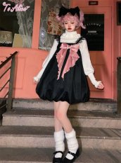 画像25: 【ToAlice】C6777ショルダーチュールリブハイネックニットトップス【30%OFF】 (25)