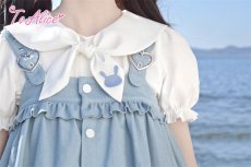 画像8:  【ToAlice】C6819ハートポケットデニムバルーンジャンパースカート (8)